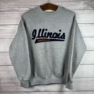 Vintage Lee Illinois Figjting Illini Crewneck Sweater Size Small